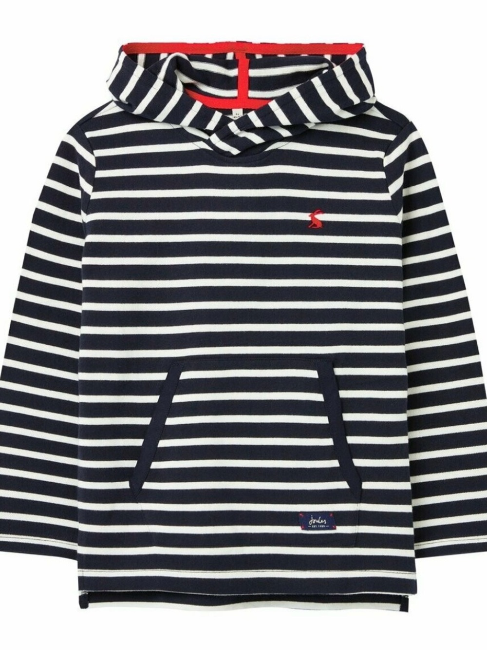 Joules Astbury Navy & White Striped Hooded Top for Kids